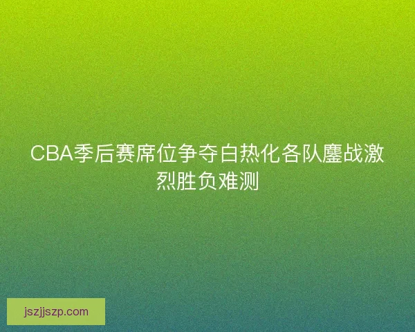CBA季后赛席位争夺白热化各队鏖战激烈胜负难测